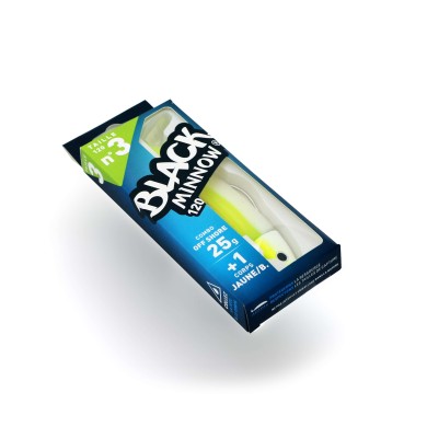 Black Minnow Nº3 120mm. Combo Off Shore - 25g - Jaune Fluo + rech. Jaune Fluo