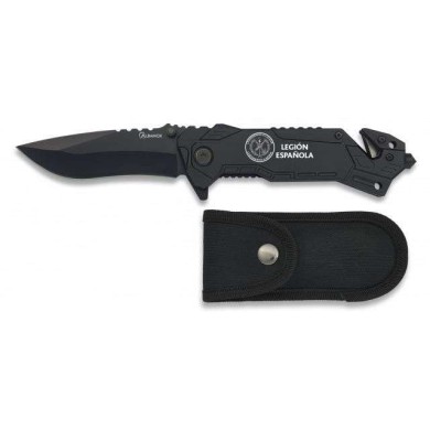 navaja albainox negra. Hoja: 8.1 cm