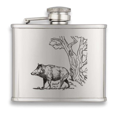 Petaca inox brillo. Capacidad: 4 OZ