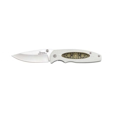 Navaja Albainox.G10 orn. Blanco. H: 8.5