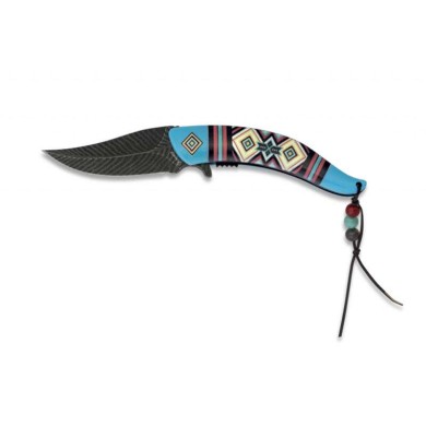 navaja INDIAN azul asistida. hoja: 8.8