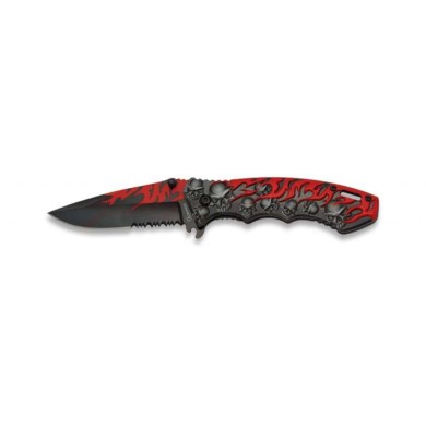 Navaja Albainox Skull & Flames. H: 8.5cm