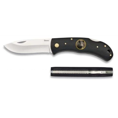 navaja albainox madera negra+jabali 7.6
