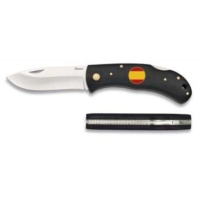 navaja albainox madera negra + ESPAÑA.