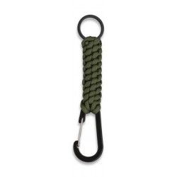 Mosquetón con paracord verde y anilla