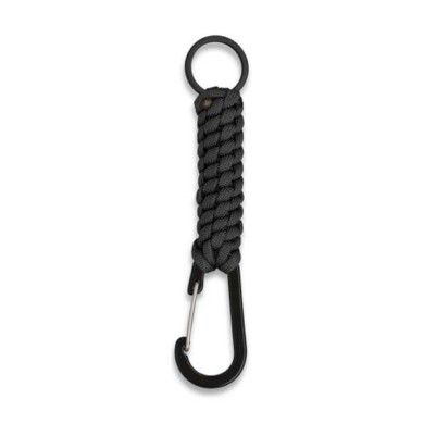 Mosquetón con paracord negro y anilla