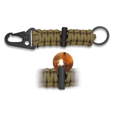 mini mosqueton con paracord coyote