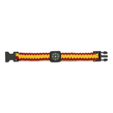Pulsera paracord Roja/ Amarilla con brújula