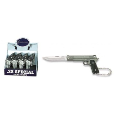 llavero pistola silver. blister 12. 5.5c