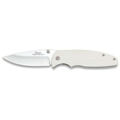 Navaja G10 Blanca. Hoja: 8.5