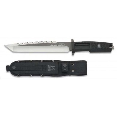 cuchillo K25 puño goma. titanium. h:20.8