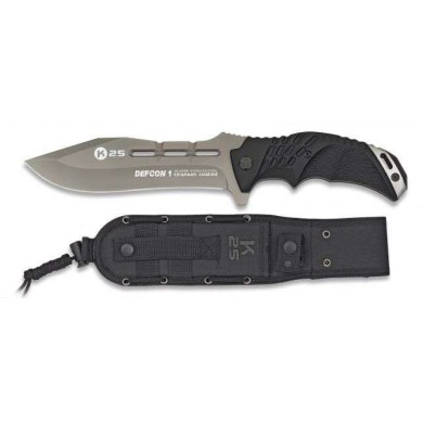 cuchillo k25 linea negro. hoja:15 cm