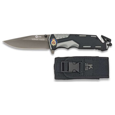 Navaja gris/negra K25 seguridad. H: 9.4
