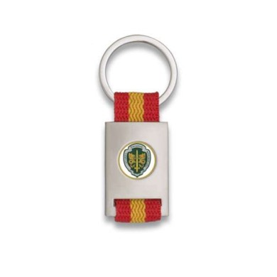 Llavero rectangulo plata + cinta bandera
