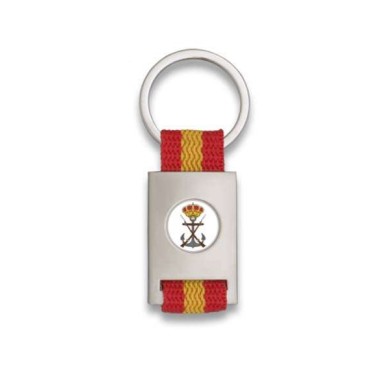 Llavero rectangulo plata+ cinta bandera