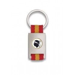 Llavero rectangulo plata + cinta bandera