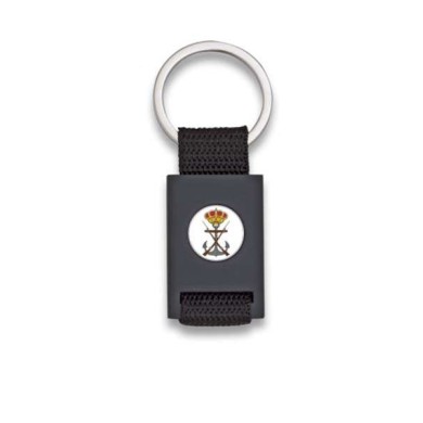 Llavero rectangulo negro + cinta negra