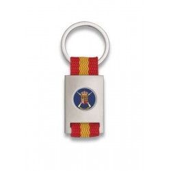 Llavero rectangulo plata+ cinta bandera