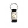 Llavero rectangulo plata + cinta negra