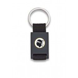 Llavero rectangulo negro + cinta negra