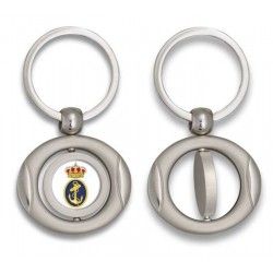 Llavero oval giratorio con chapa