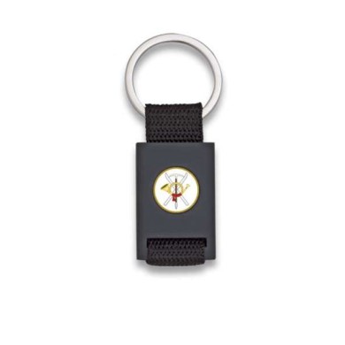 llavero rectangulo negro + cinta negra