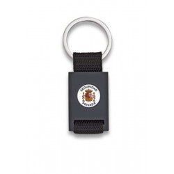 Llavero rectangulo negro + cinta negra