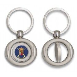 Llavero oval giratorio con chapa