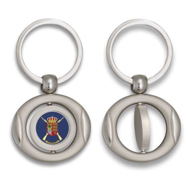 Llavero oval giratorio con chapa