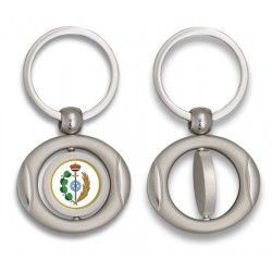 Llavero oval giratorio con chapa