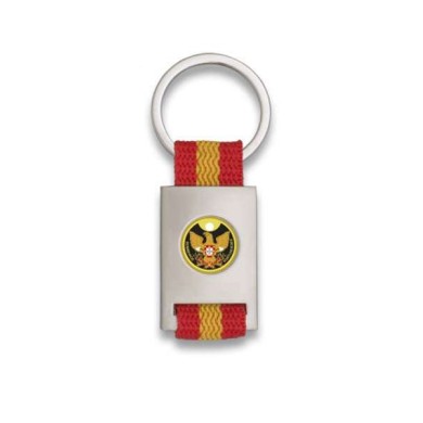 Llavero rectangulo plata + cinta bandera