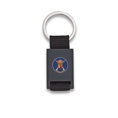 Llavero rectangulo negro + cinta negra