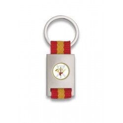 Llavero rectangulo plata + cinta bandera