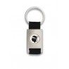 Llavero rectangulo plata + cinta negra