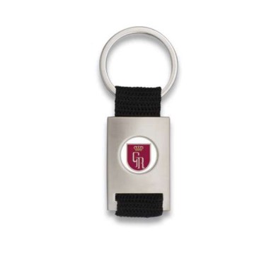 Llavero rectangular plata + cinta negra