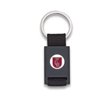 llavero rectangulo negro + cinta negra