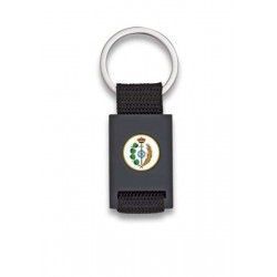 Llavero rectangulo negro + cinta negra