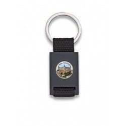llavero rectangulo negro + cinta negra
