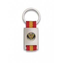 Llavero rectangulo plata + cinta bandera