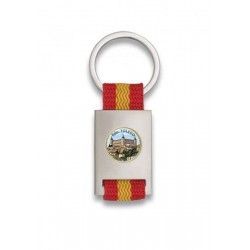 Llavero rectangulo plata + cinta bandera
