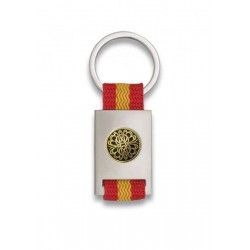 Llavero rectangulo plata + cinta bandera