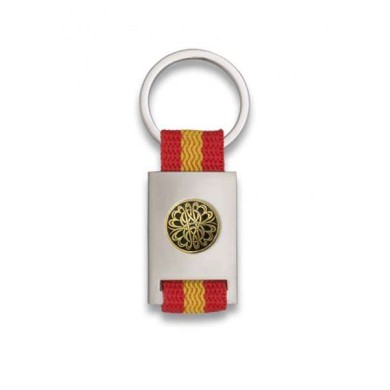 Llavero rectangulo plata + cinta bandera