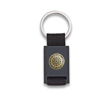 llavero rectangulo negro + cinta negra