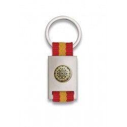 Llavero rectangulo plata + cinta bandera