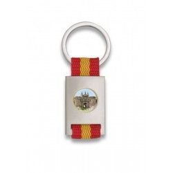 Llavero rectangulo plata + cinta bandera
