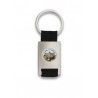 Llavero rectangulo plata + cinta negra