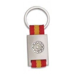 Llavero rectangulo plata + cinta bandera