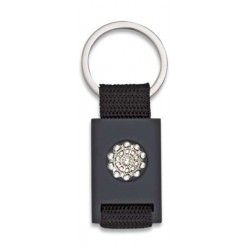 Llavero rectangulo negro + cinta negra
