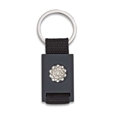 Llavero rectangulo negro + cinta negra