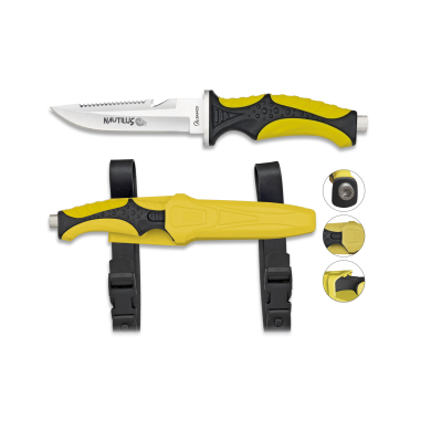 Cuchillo Submarinismo Amarillo Nautilus.